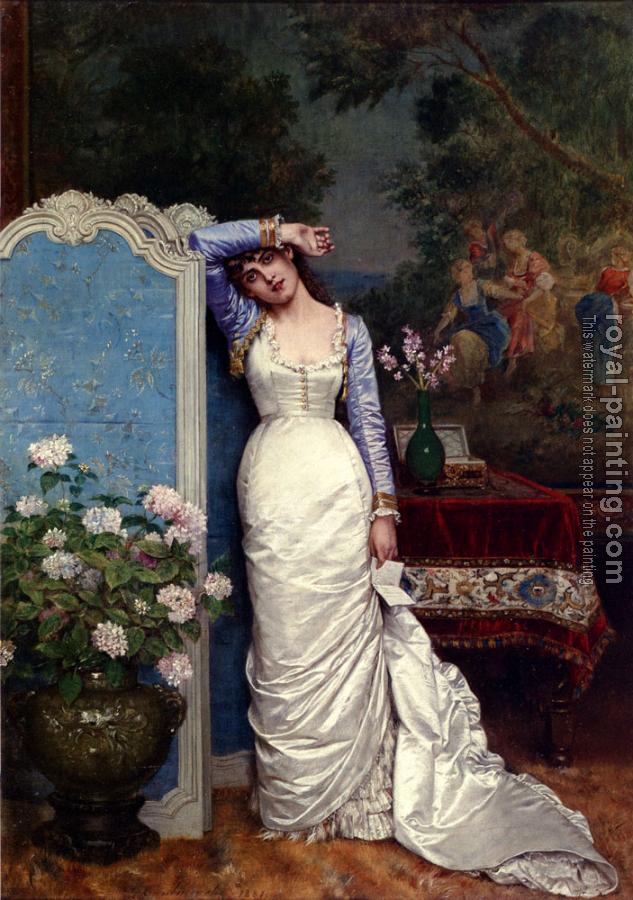 Auguste Toulmouche : Young Woman In An Interior